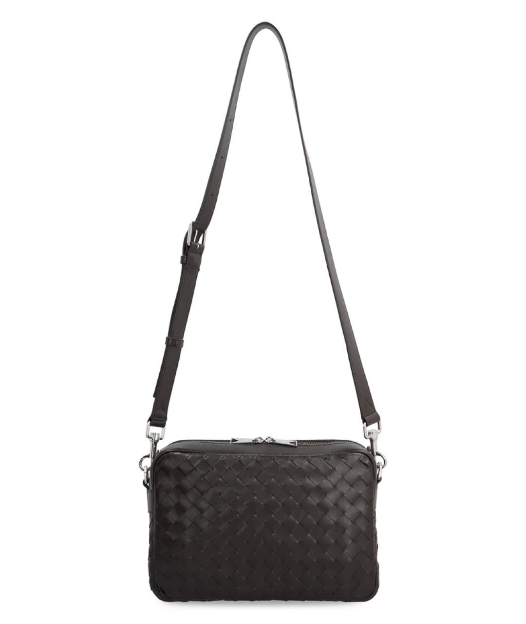 BOTTEGA VENETA Коричневая кожаная сумка на плечо, фото 4