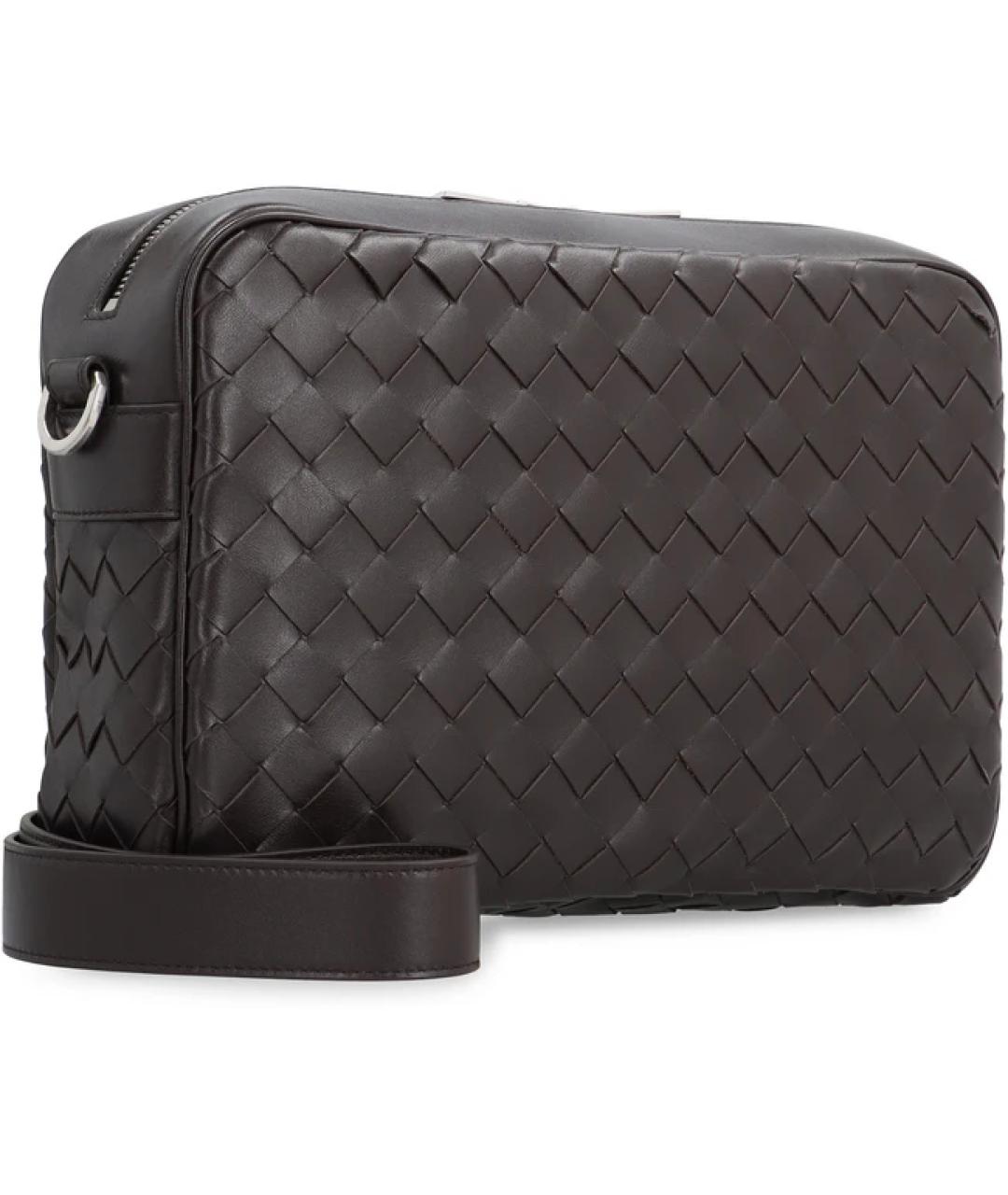 BOTTEGA VENETA Коричневая кожаная сумка на плечо, фото 2