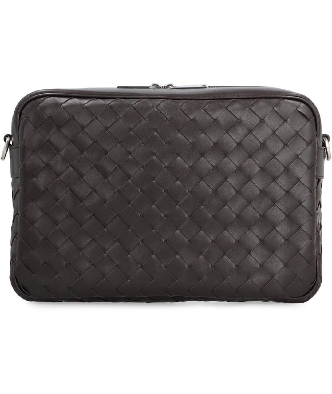 BOTTEGA VENETA Коричневая кожаная сумка на плечо, фото 3