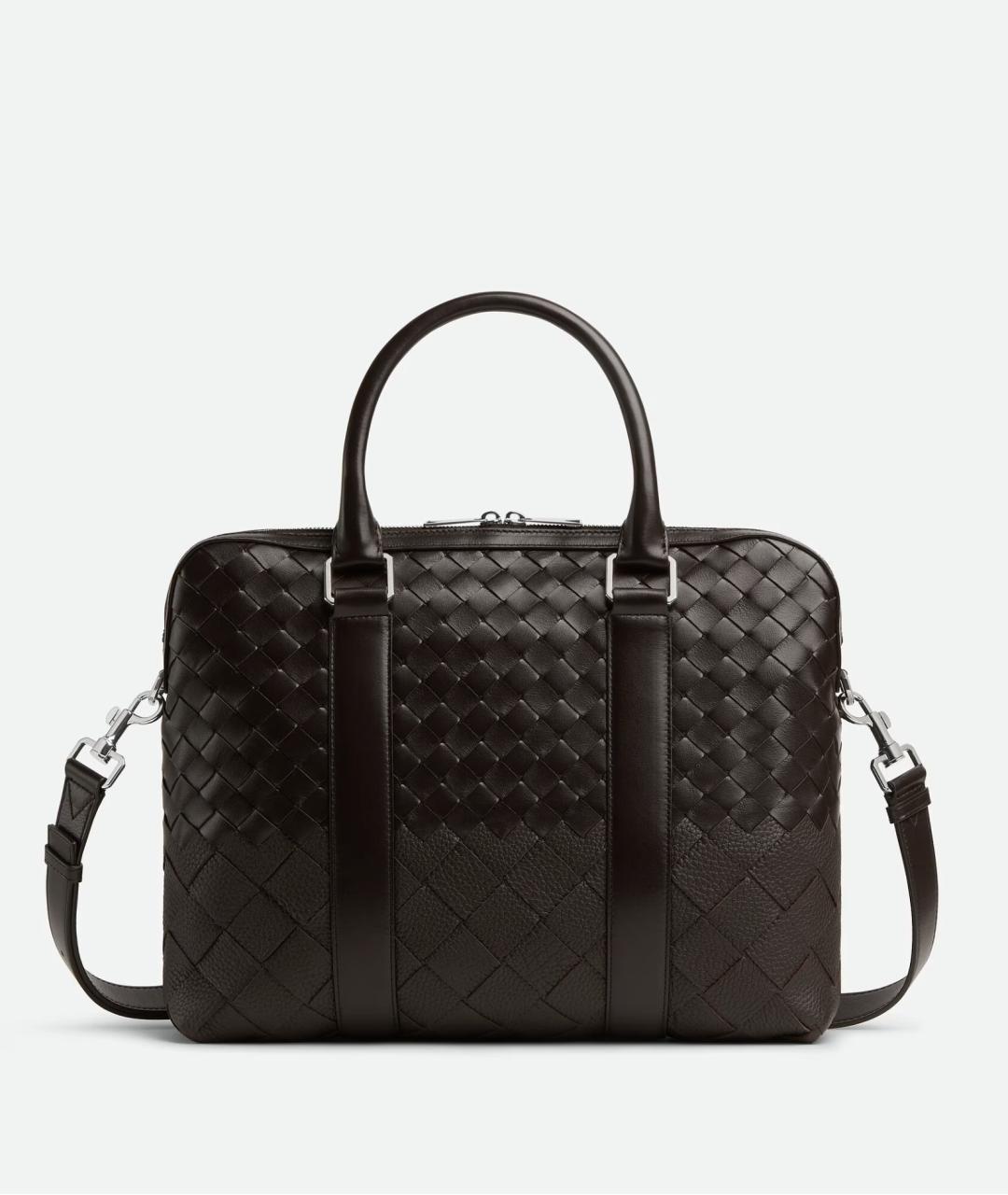 BOTTEGA VENETA Коричневый кожаный портфель, фото 6