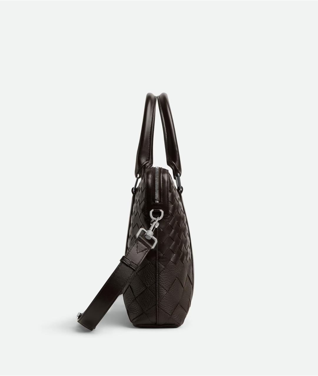 BOTTEGA VENETA Коричневый кожаный портфель, фото 4