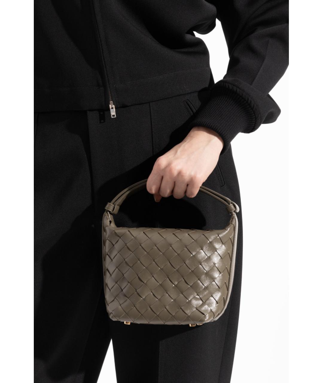 BOTTEGA VENETA Зеленая кожаная сумка с короткими ручками, фото 2