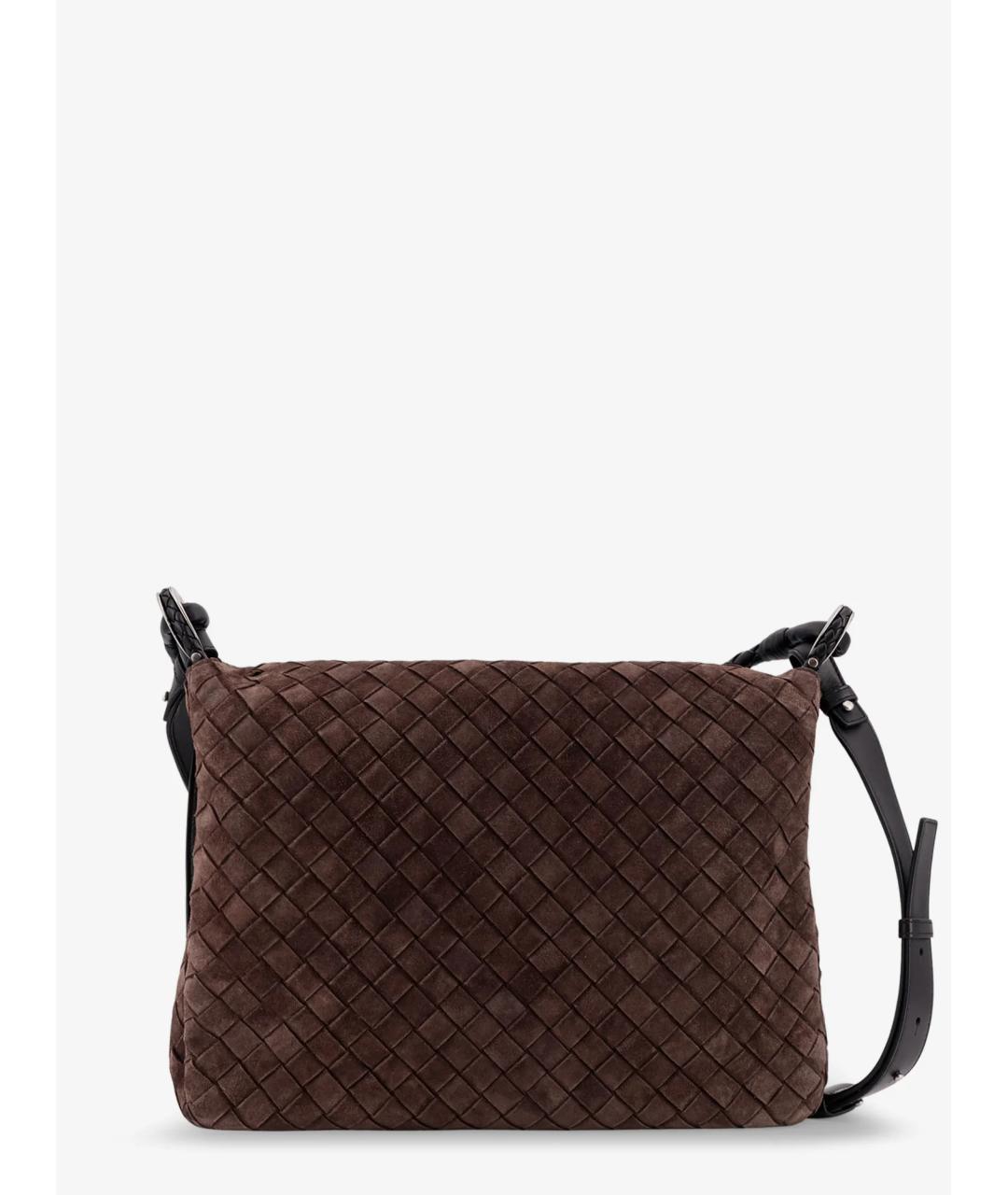 BOTTEGA VENETA Коричневая замшевая сумка на плечо, фото 4