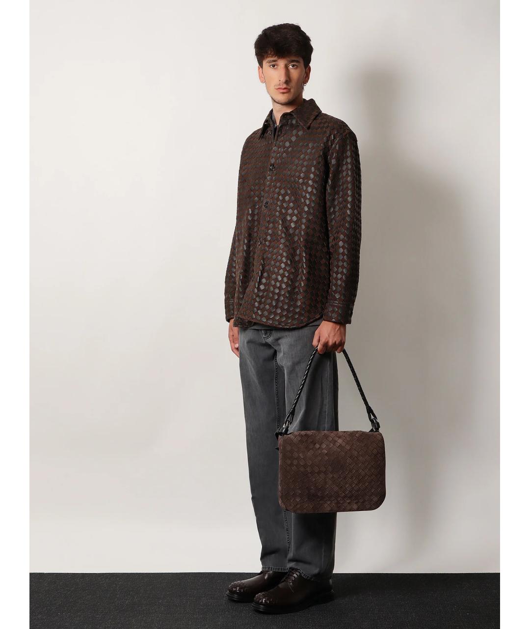 BOTTEGA VENETA Коричневая замшевая сумка на плечо, фото 2