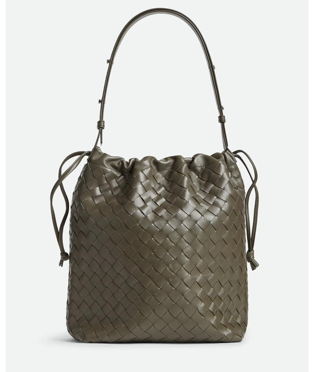 BOTTEGA VENETA Зеленая кожаная сумка на плечо, фото 6