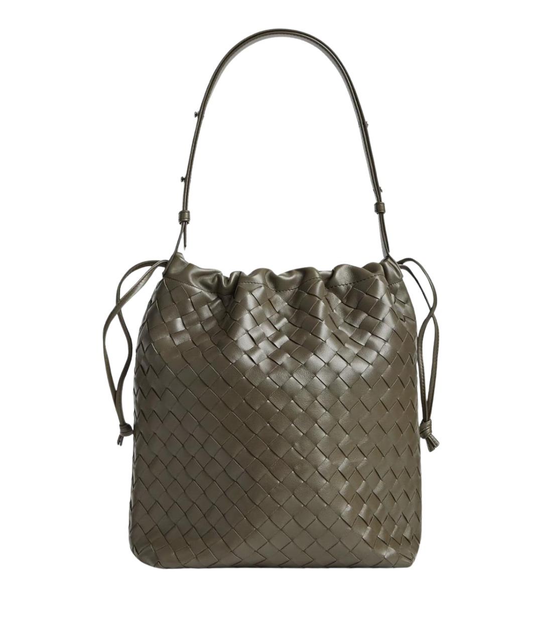 BOTTEGA VENETA Зеленая кожаная сумка на плечо, фото 1