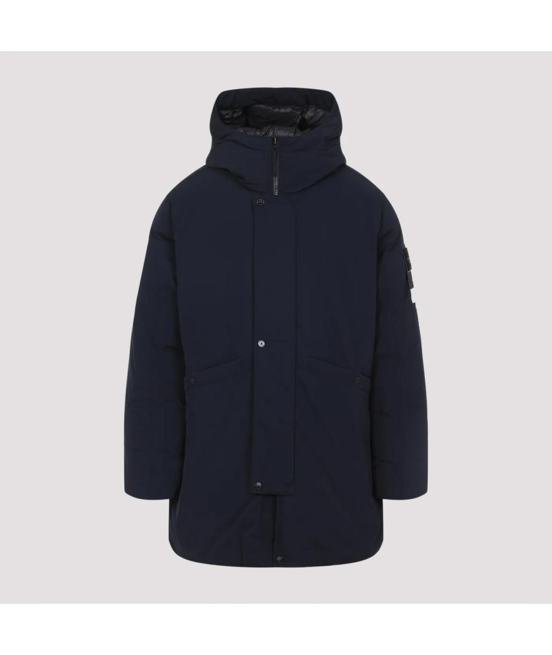 STONE ISLAND Темно-синяя полиэстеровая парка, фото 4