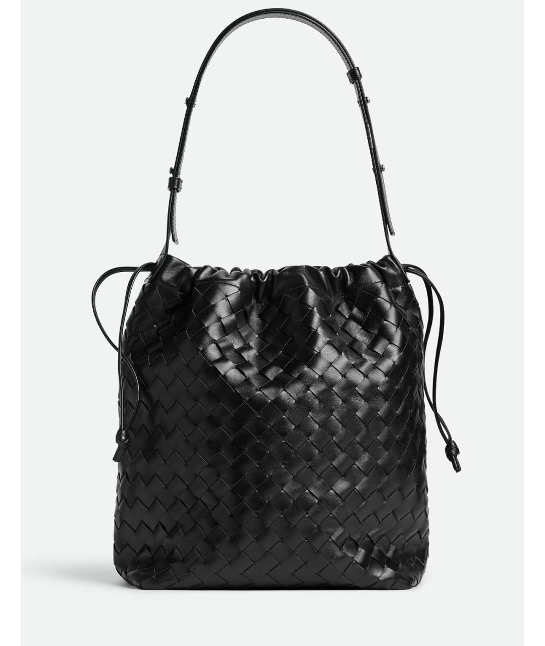 BOTTEGA VENETA Черная кожаная сумка на плечо, фото 6