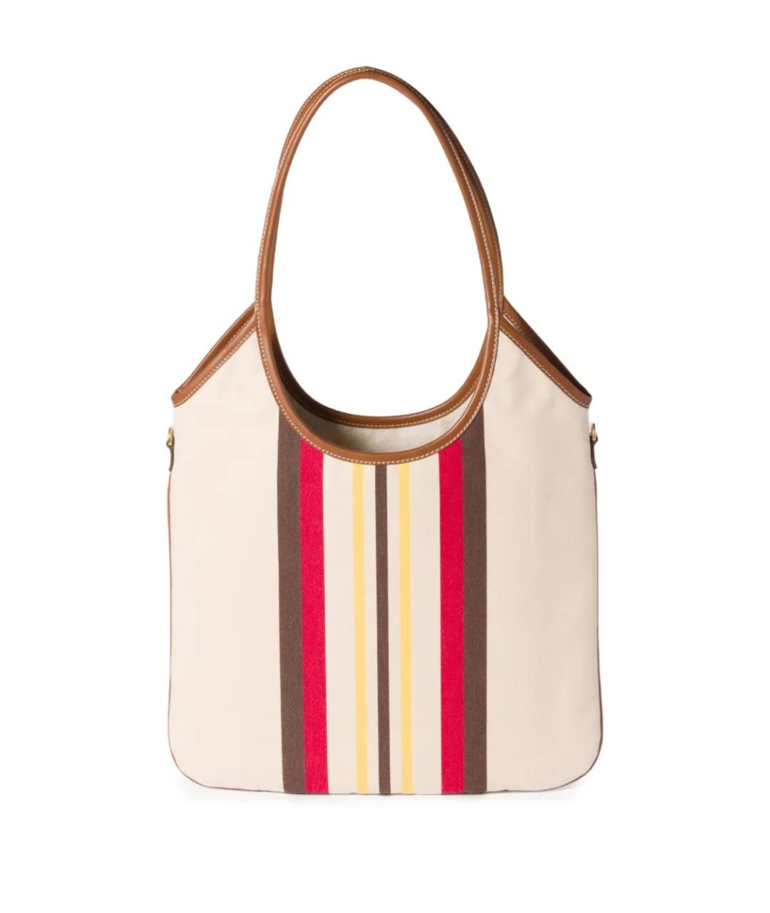 MIU MIU Бежевая тканевая сумка тоут, фото 4