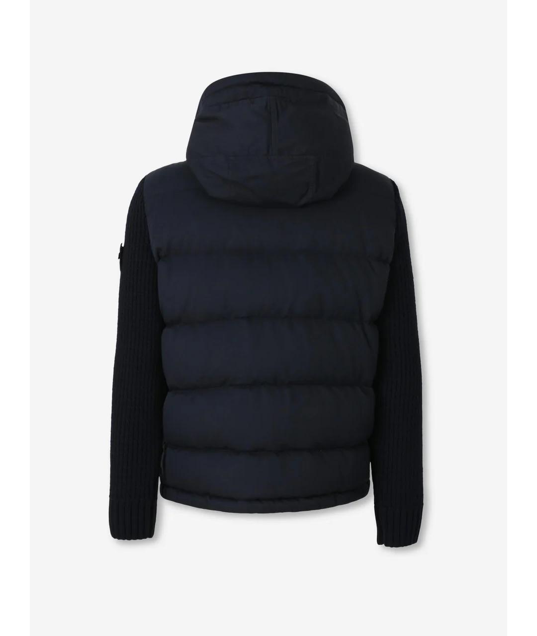 STONE ISLAND Темно-синий полиамидовый пуховик, фото 2