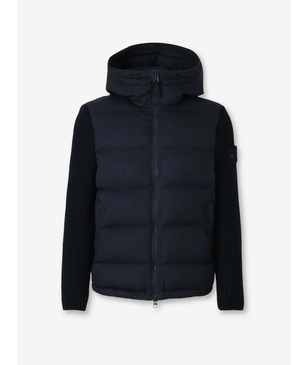 STONE ISLAND Темно-синий полиамидовый пуховик, фото 5