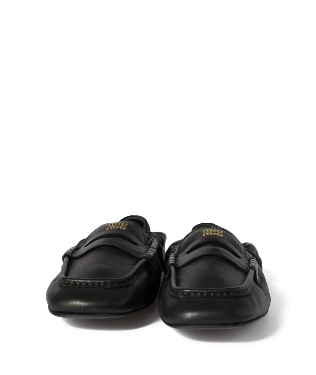 MIU MIU Черные кожаные балетки, фото 4