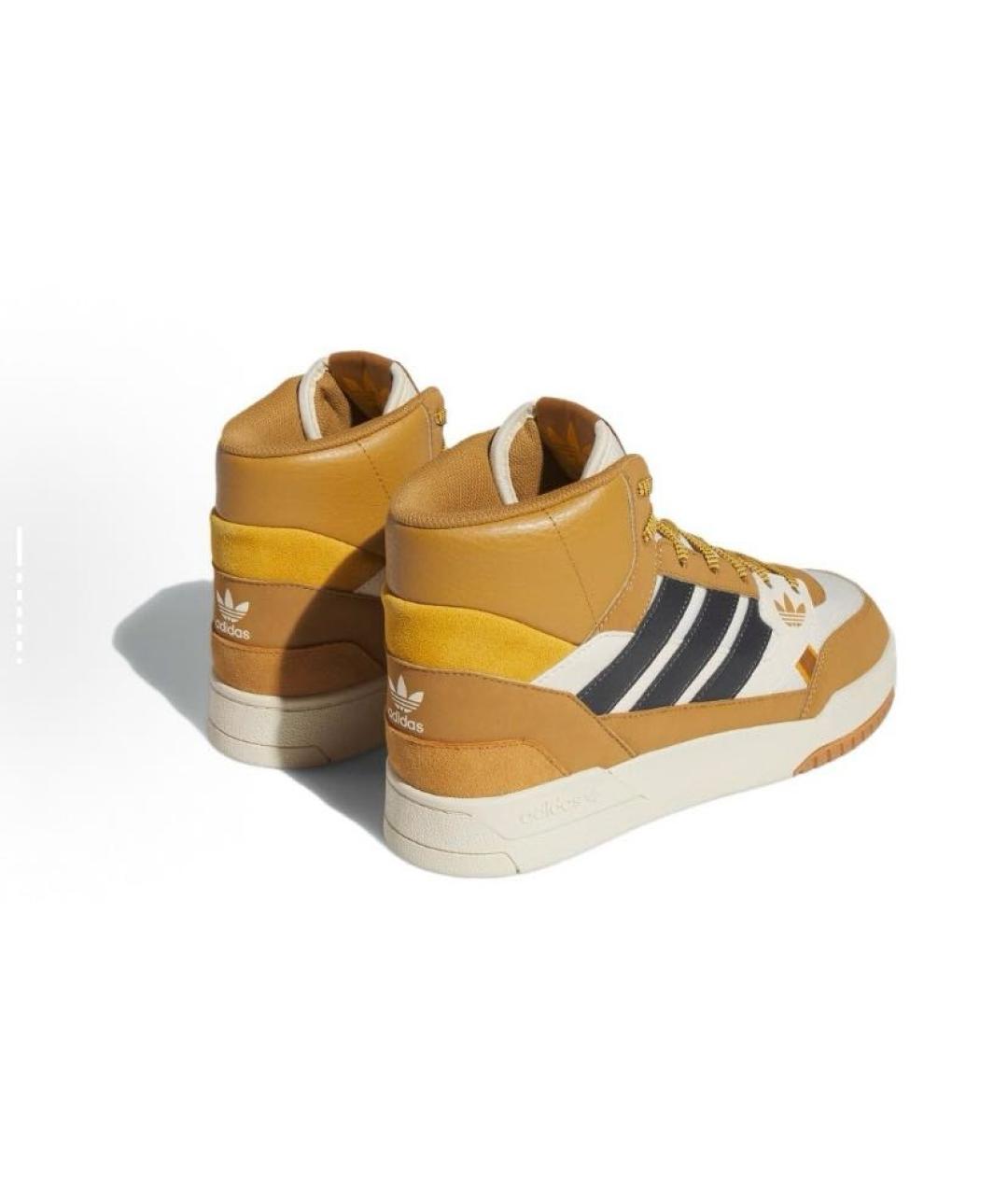 ADIDAS Бежевые кожаные высокие кроссовки / кеды, фото 4