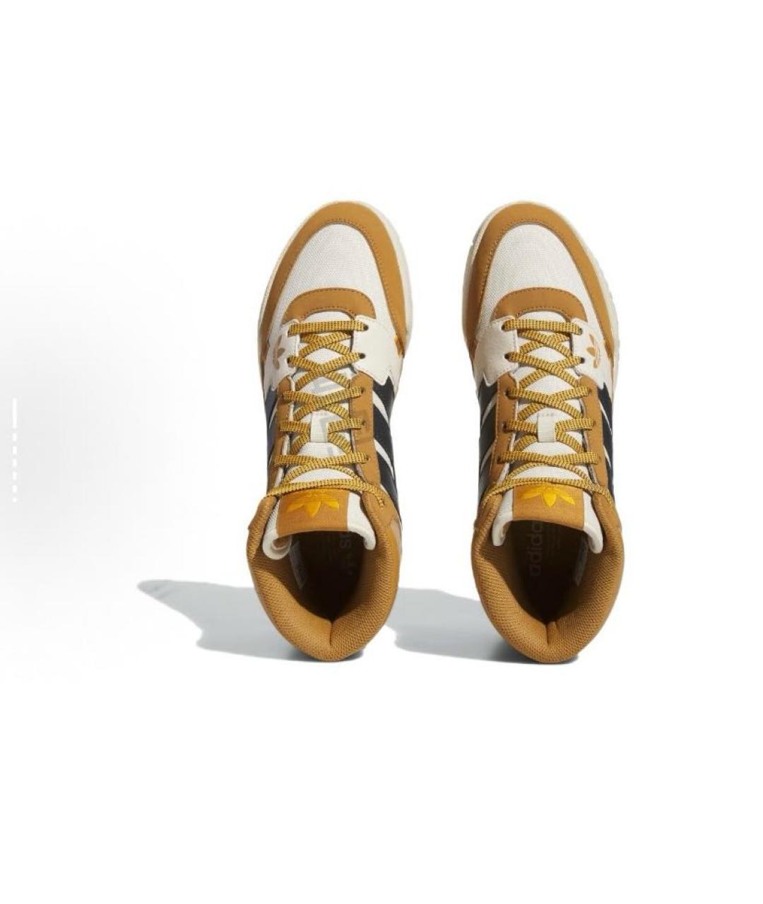 ADIDAS Бежевые кожаные высокие кроссовки / кеды, фото 3