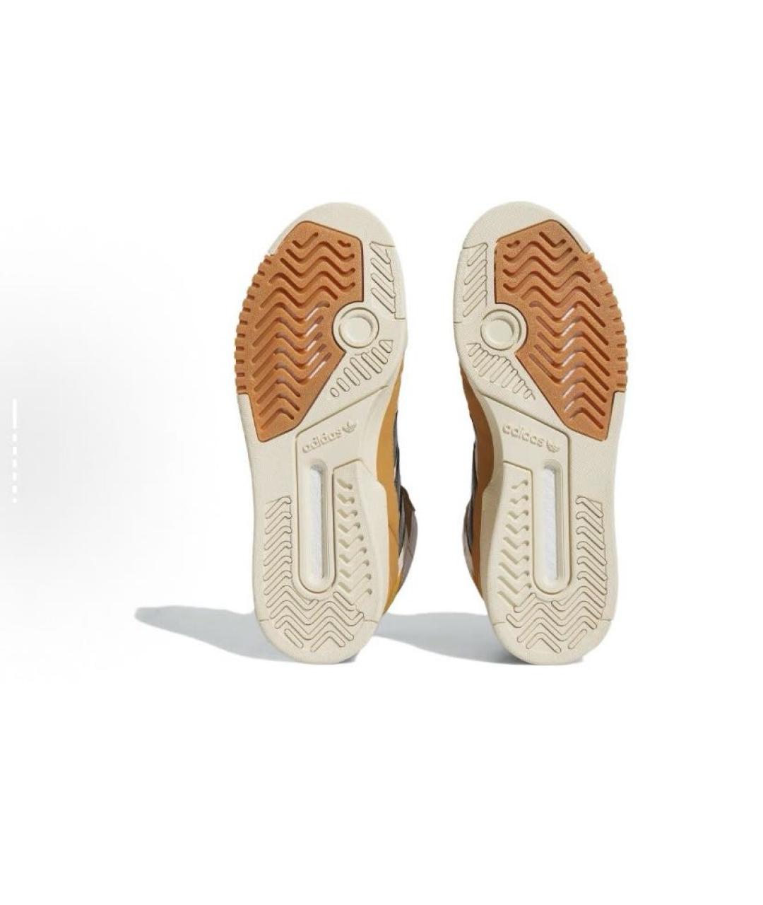 ADIDAS Бежевые кожаные высокие кроссовки / кеды, фото 5