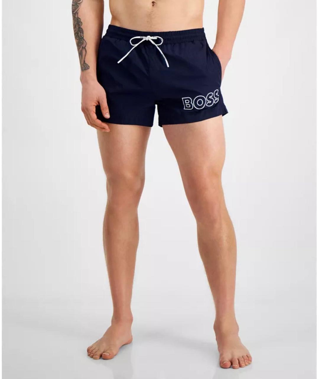 HUGO BOSS Темно-синие полиамидовые плавки, фото 4