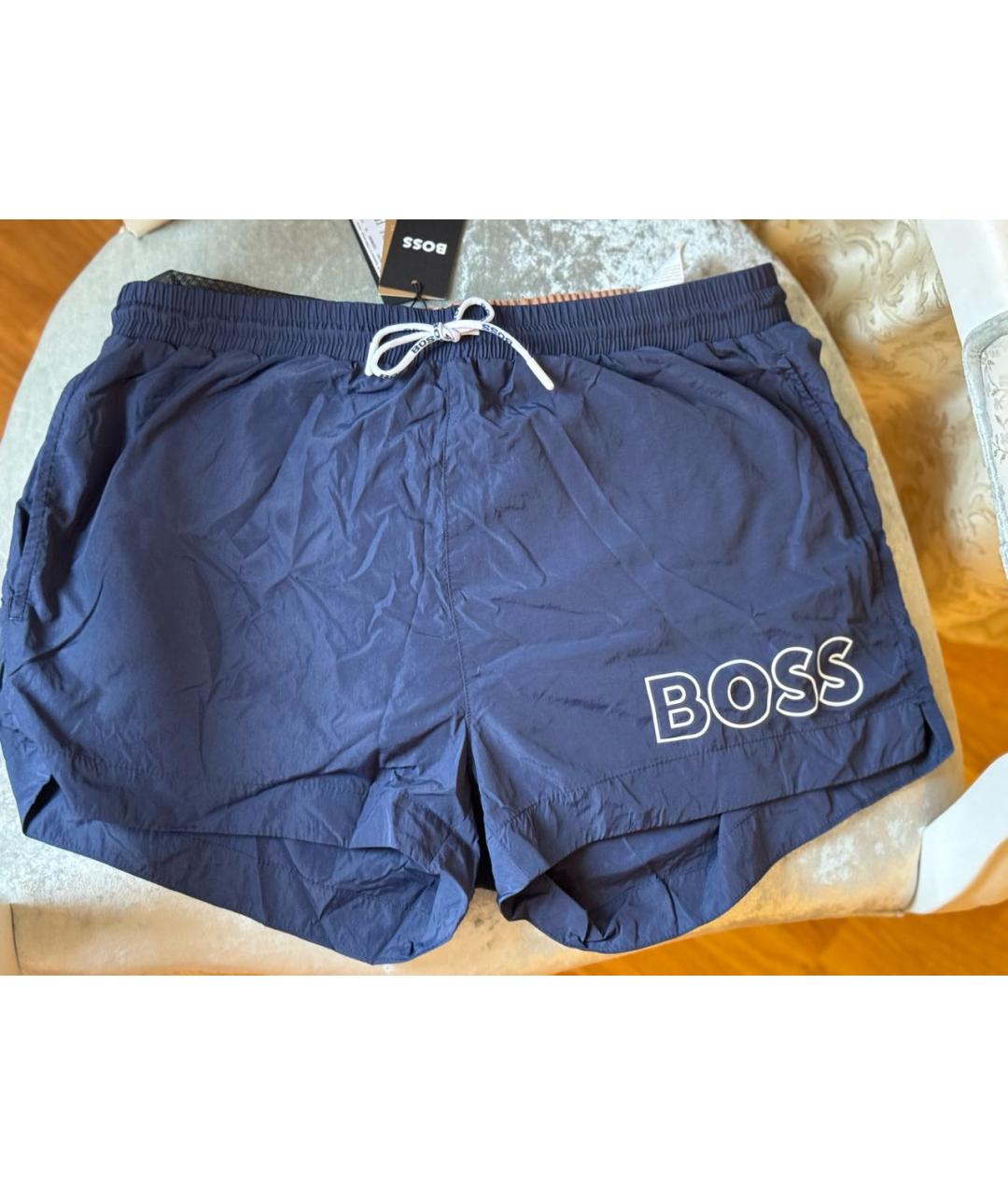 HUGO BOSS Темно-синие полиамидовые плавки, фото 5