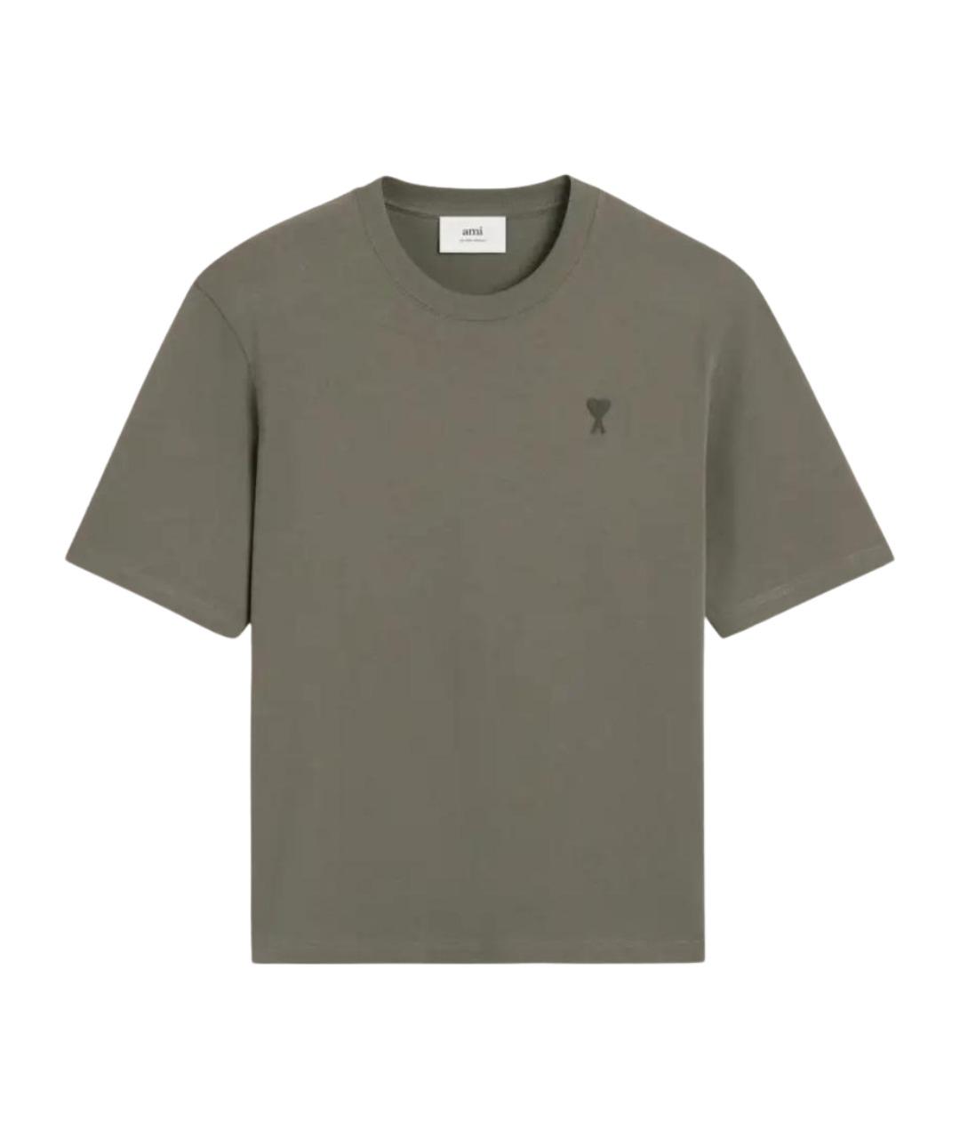 Ami Paris Серая хлопковая футболка, фото 1
