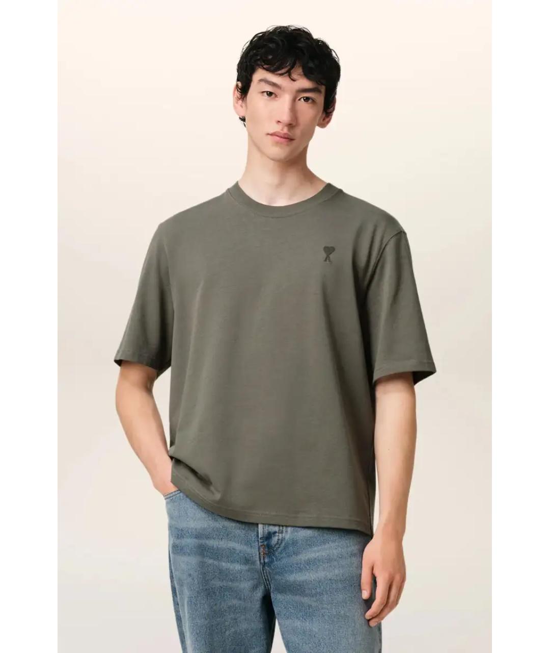 Ami Paris Серая хлопковая футболка, фото 5