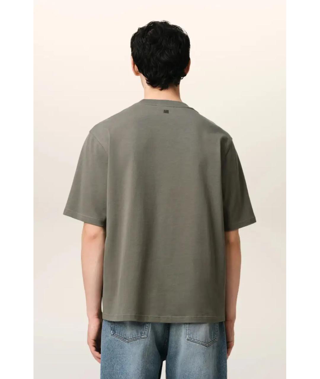Ami Paris Серая хлопковая футболка, фото 3