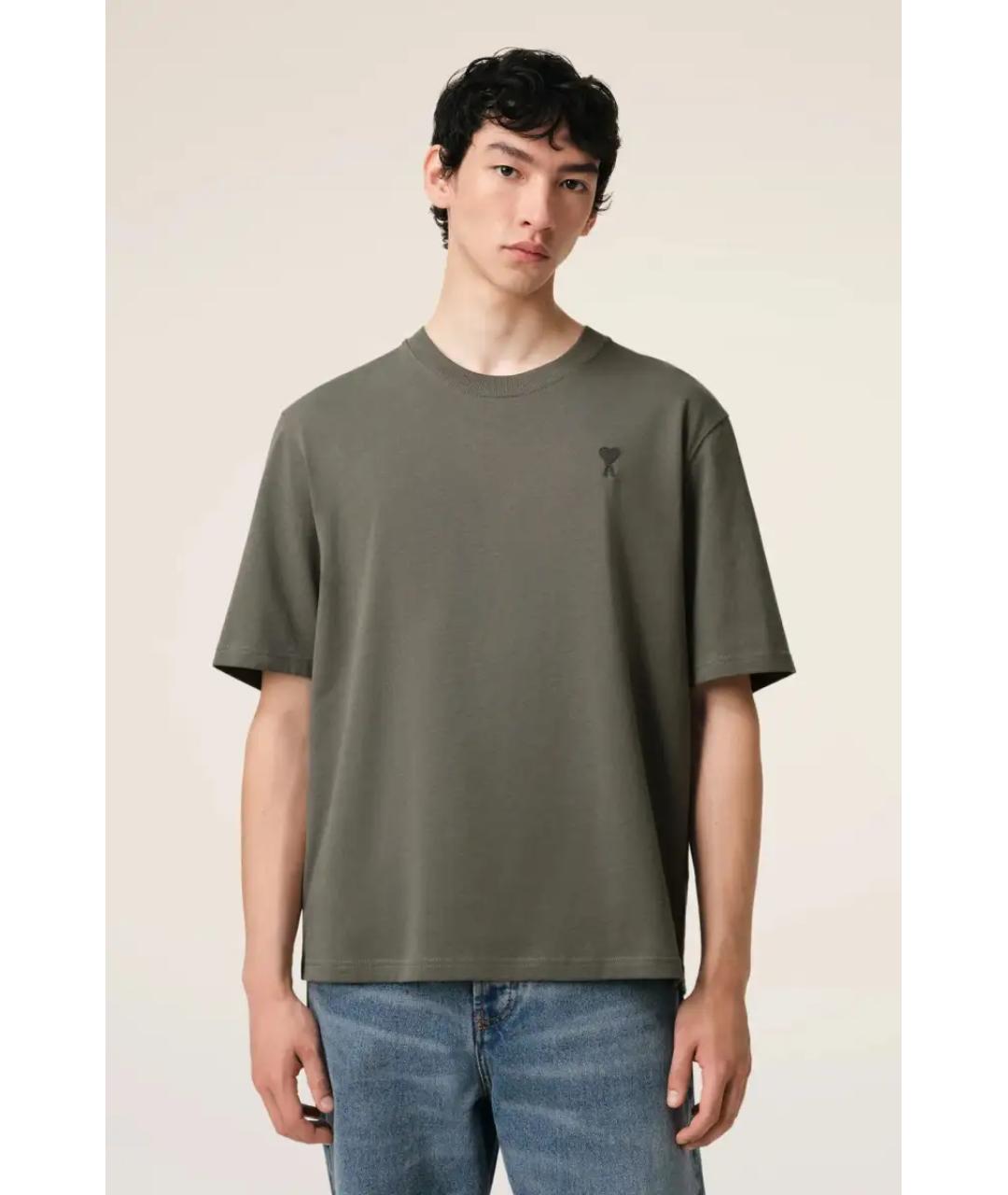 Ami Paris Серая хлопковая футболка, фото 2