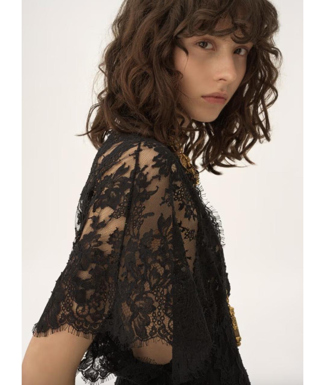 CHLOE Черная хлопко-эластановая блузы, фото 3