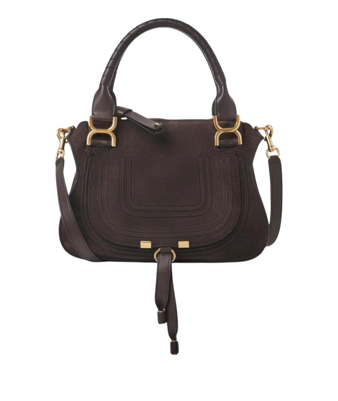 CHLOE Коричневая замшевая сумка тоут, фото 1