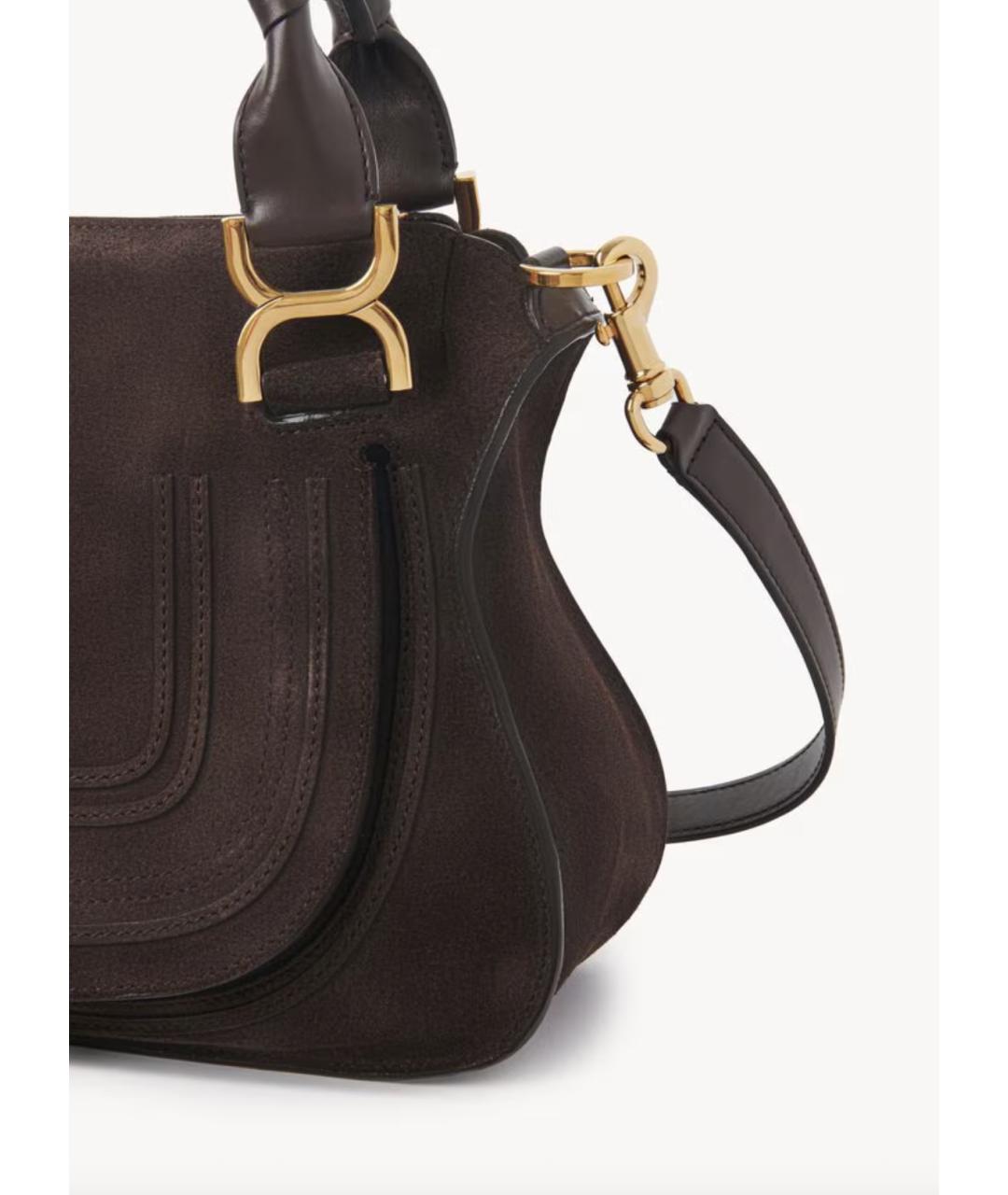 CHLOE Коричневая замшевая сумка тоут, фото 4