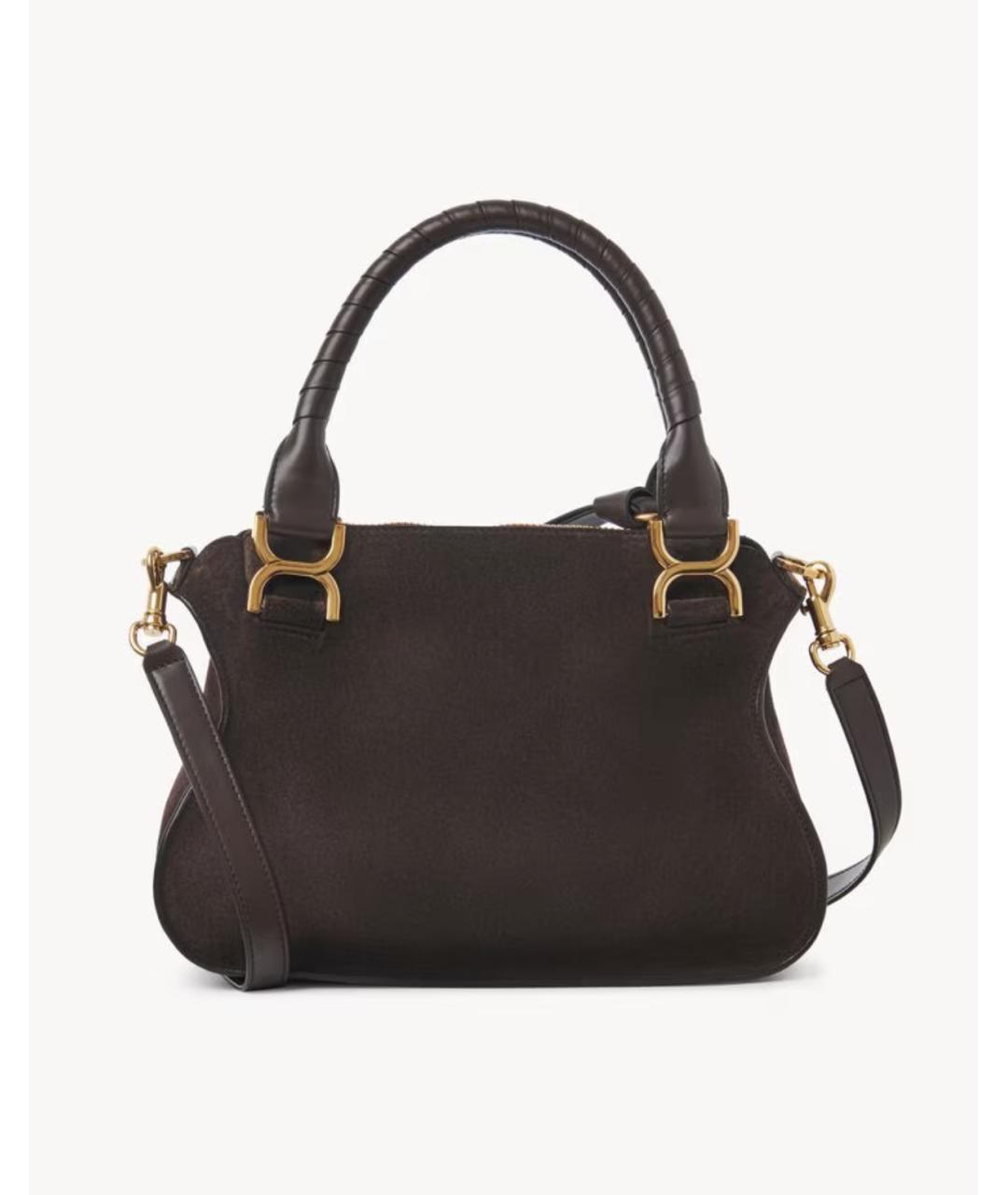 CHLOE Коричневая замшевая сумка тоут, фото 5