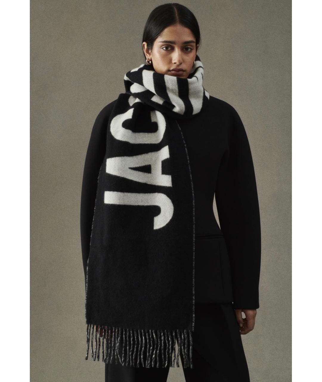 JACQUEMUS Черный шерстяной шарф, фото 2