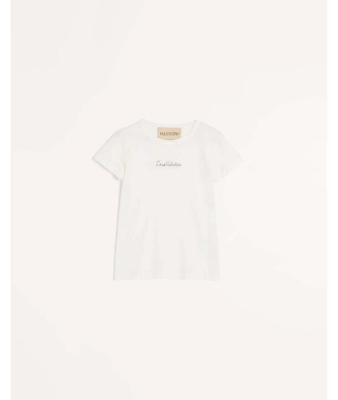 VALENTINO Бежевая хлопковая футболка, фото 4