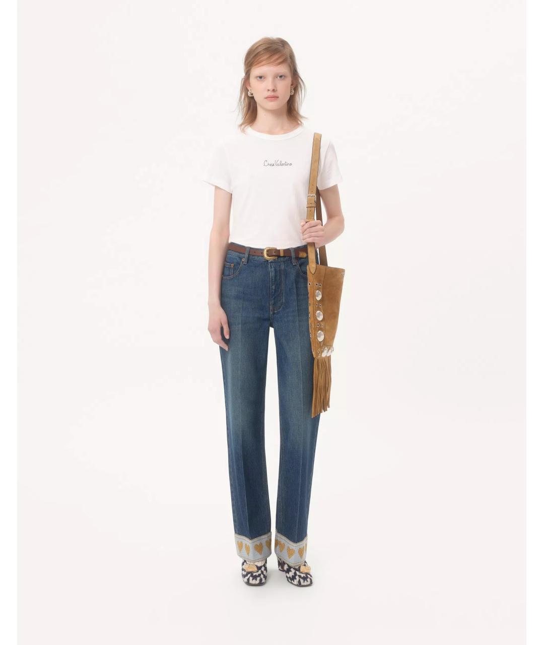 VALENTINO Бежевая хлопковая футболка, фото 2