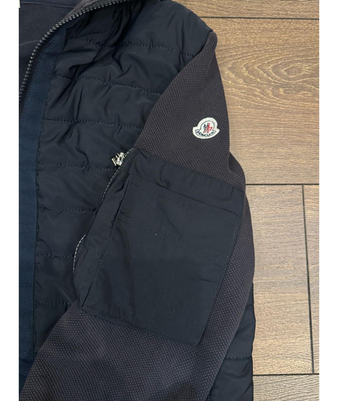 MONCLER Темно-синяя хлопковая куртка, фото 4