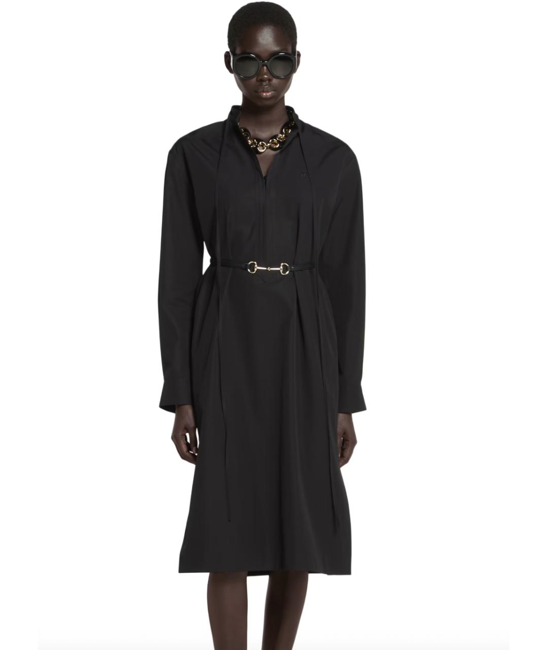 GUCCI Черное хлопковое повседневное платье, фото 3
