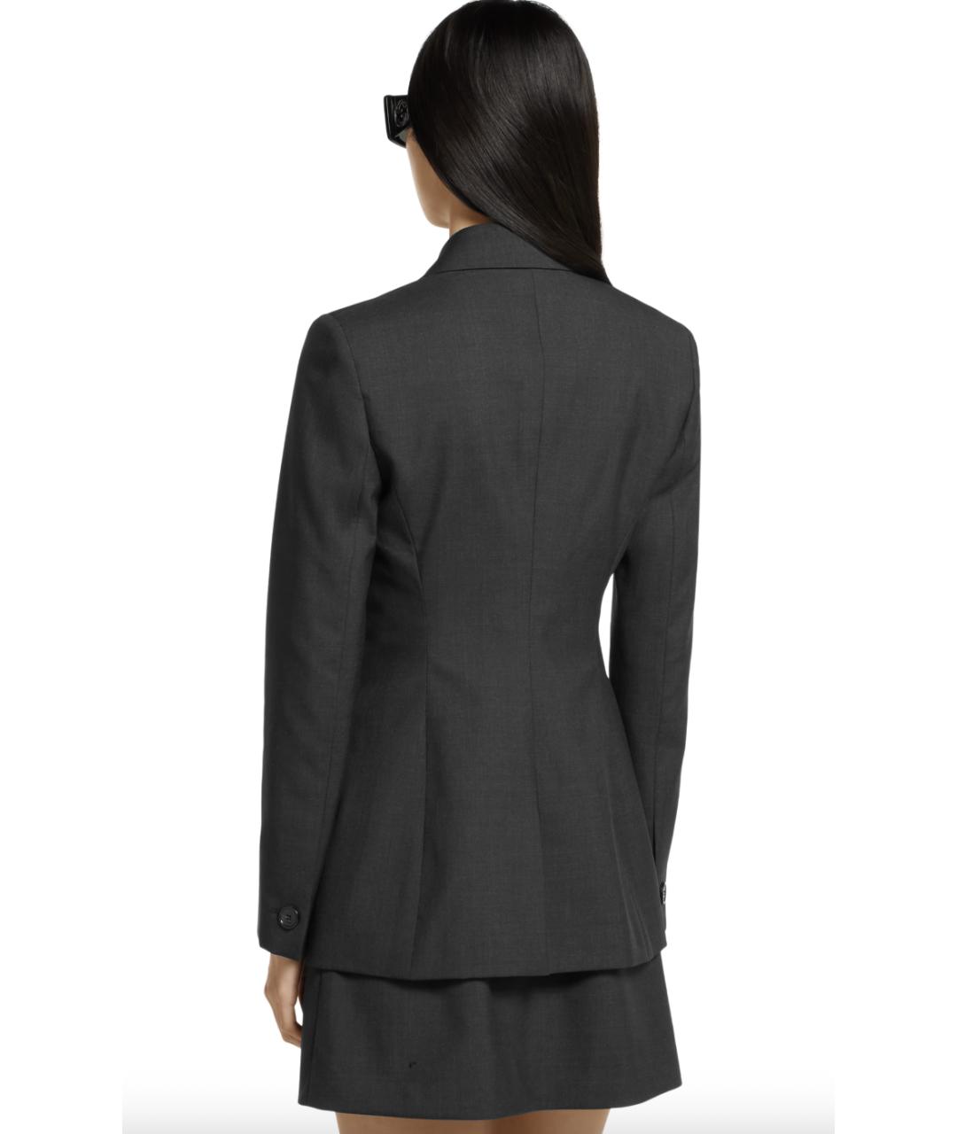 GUCCI Антрацитовый шерстяной жакет/пиджак, фото 3