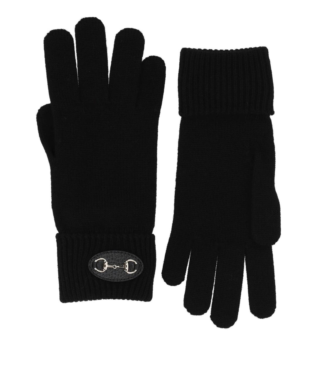 GUCCI Черные шерстяные перчатки, фото 1
