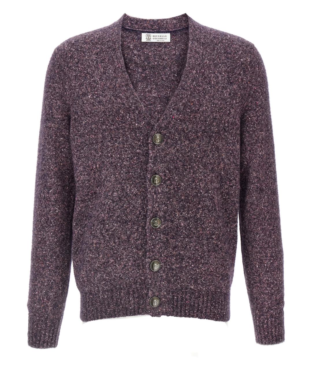 BRUNELLO CUCINELLI Фиолетовый кашемировый кардиган, фото 1