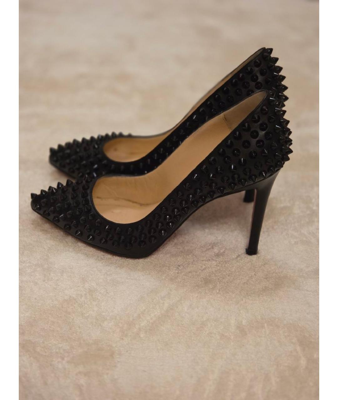 CHRISTIAN LOUBOUTIN Черные кожаные туфли, фото 8