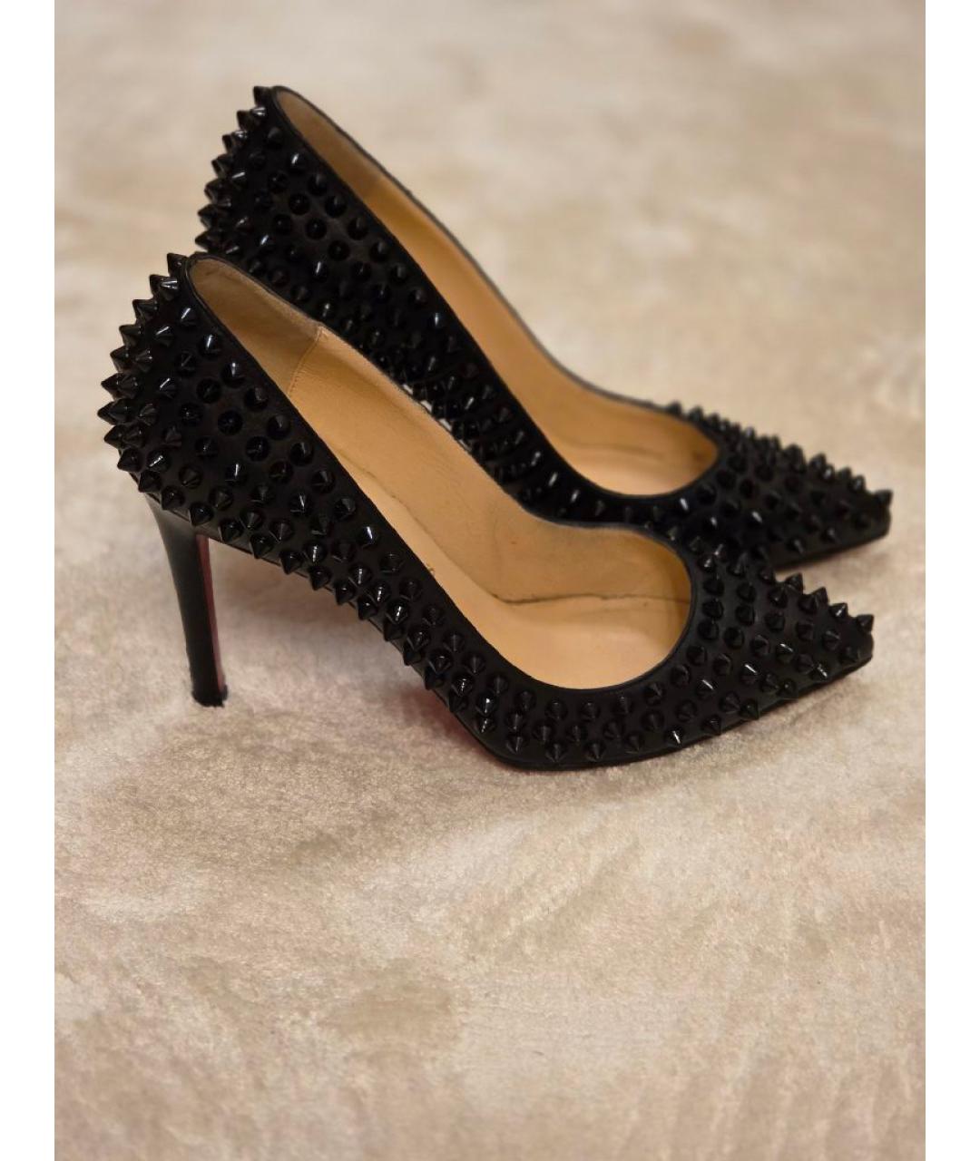 CHRISTIAN LOUBOUTIN Черные кожаные туфли, фото 6