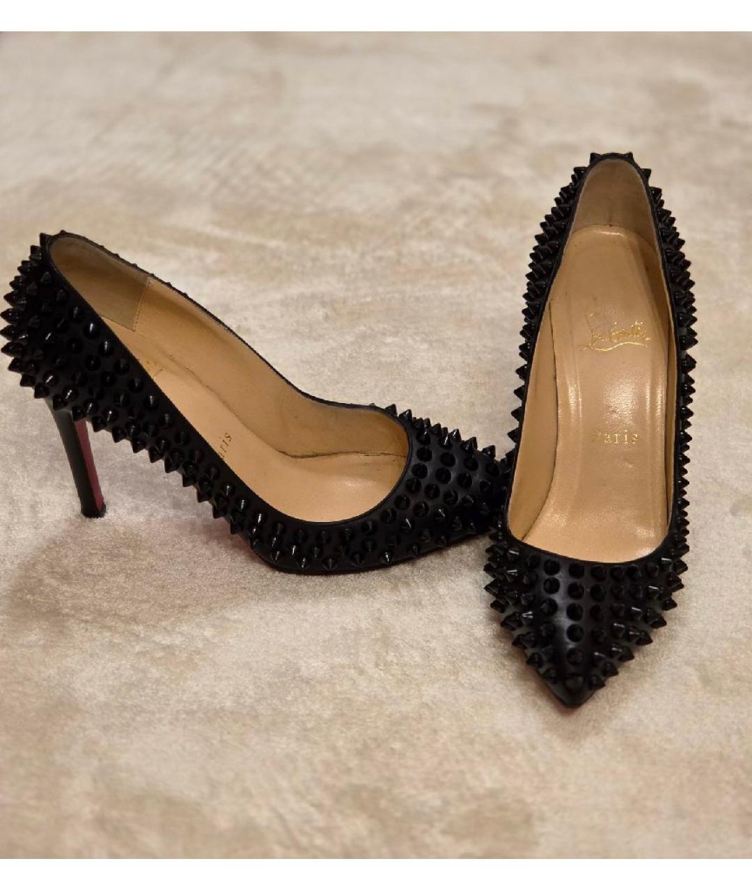 CHRISTIAN LOUBOUTIN Черные кожаные туфли, фото 7