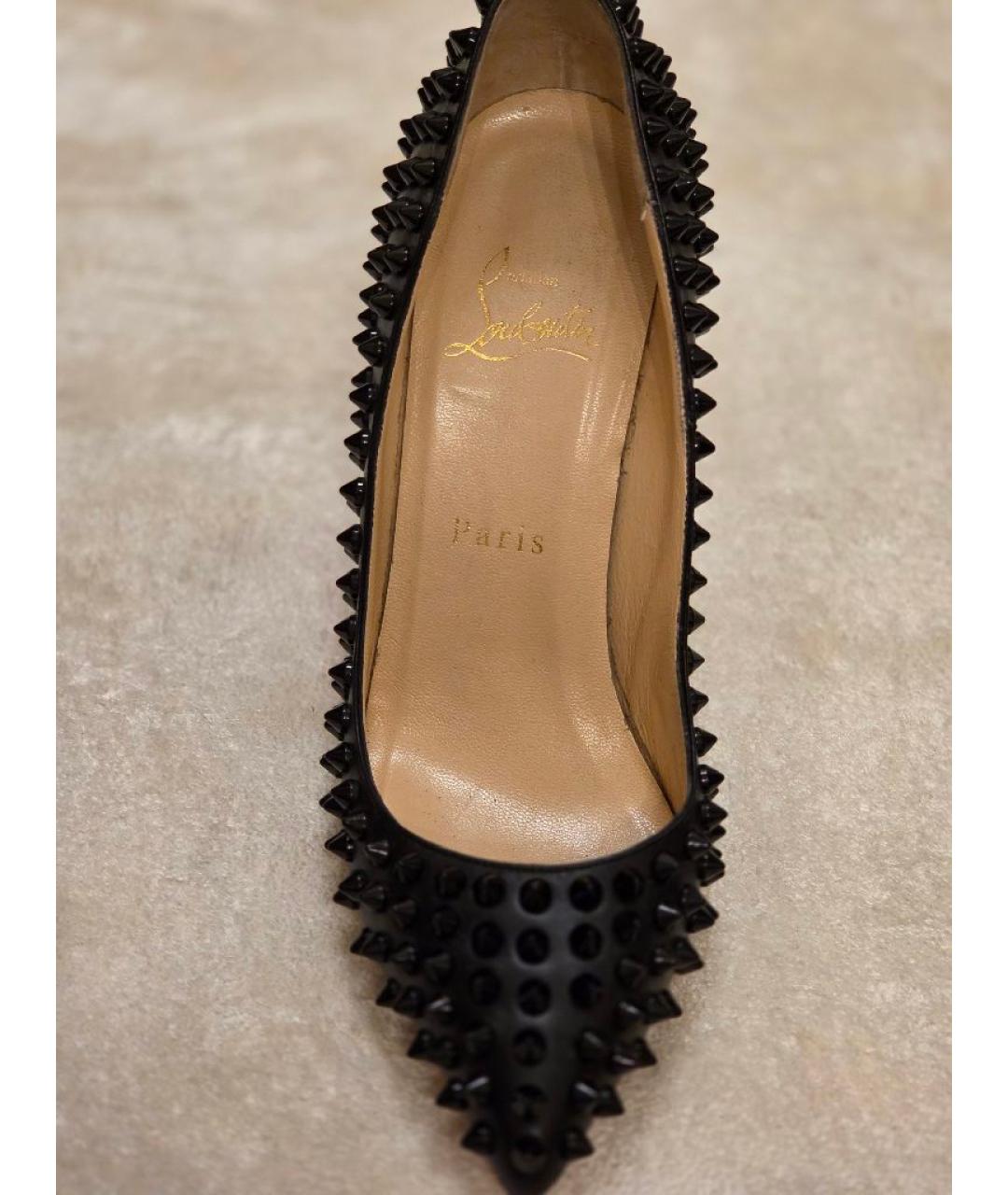 CHRISTIAN LOUBOUTIN Черные кожаные туфли, фото 2