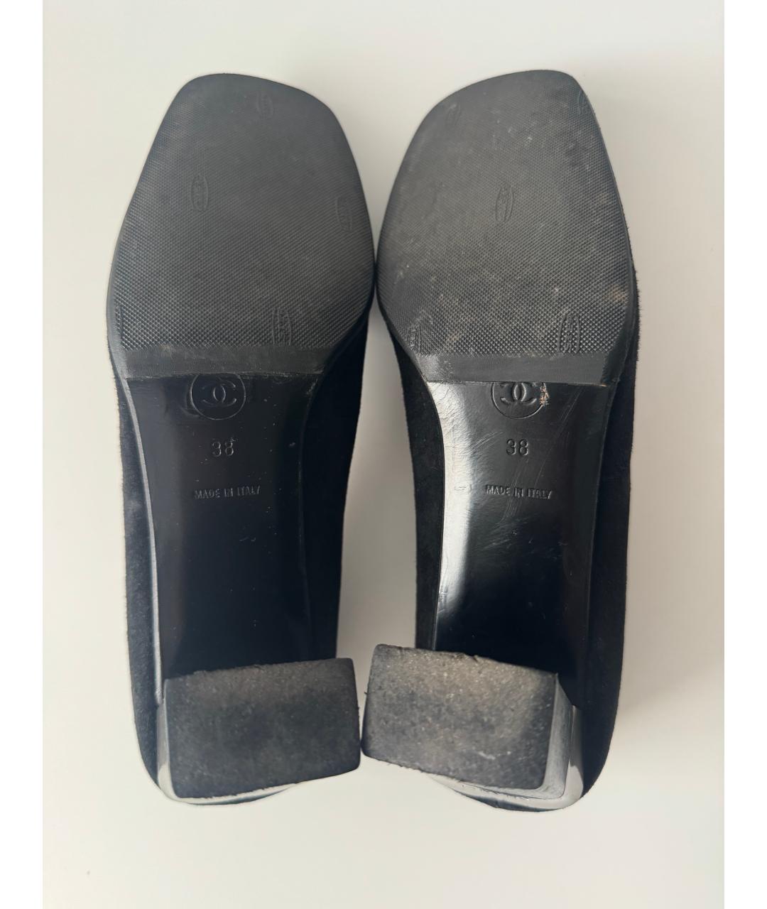 CHANEL Черные кожаные туфли, фото 5