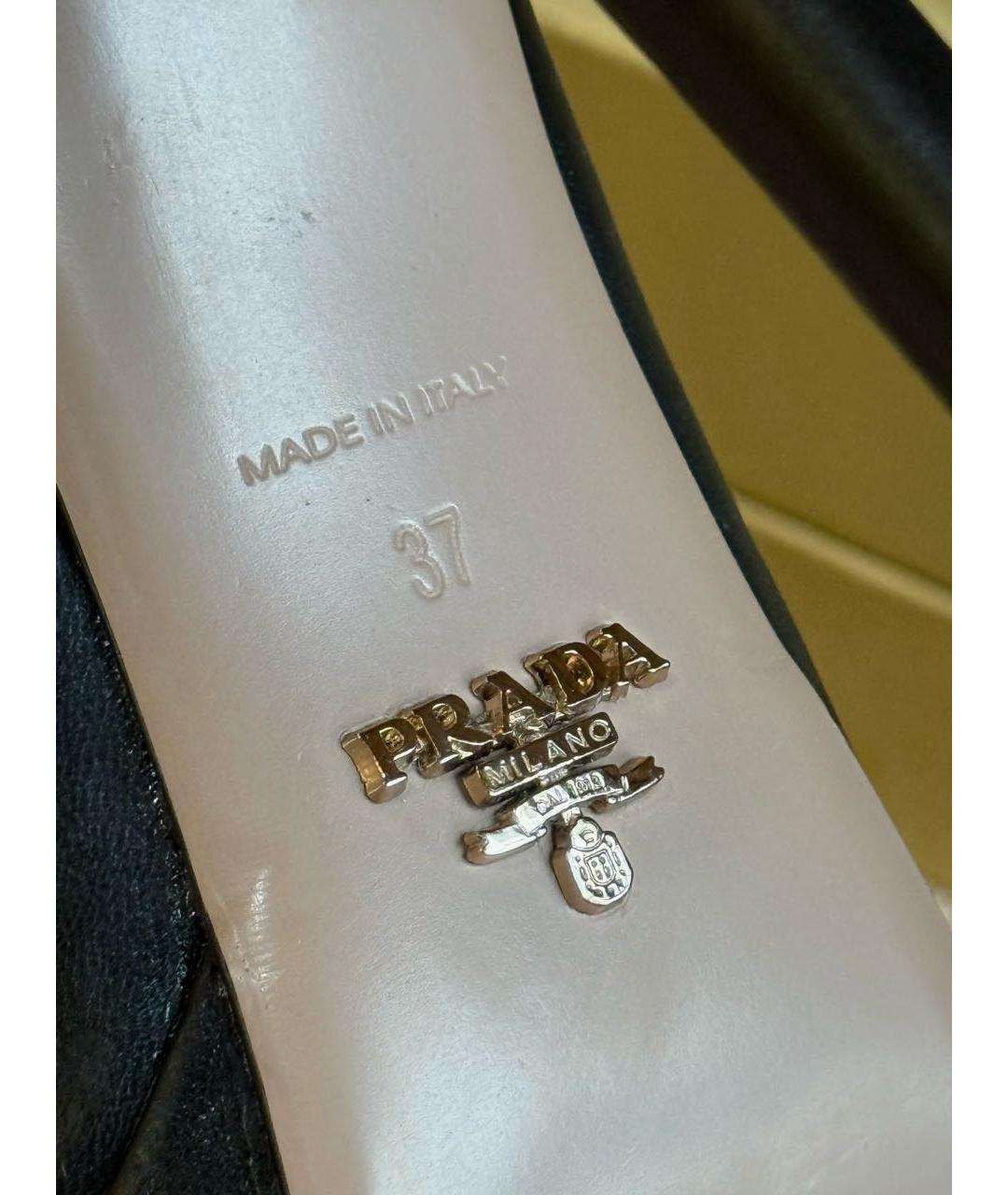 PRADA Черные кожаные туфли, фото 5
