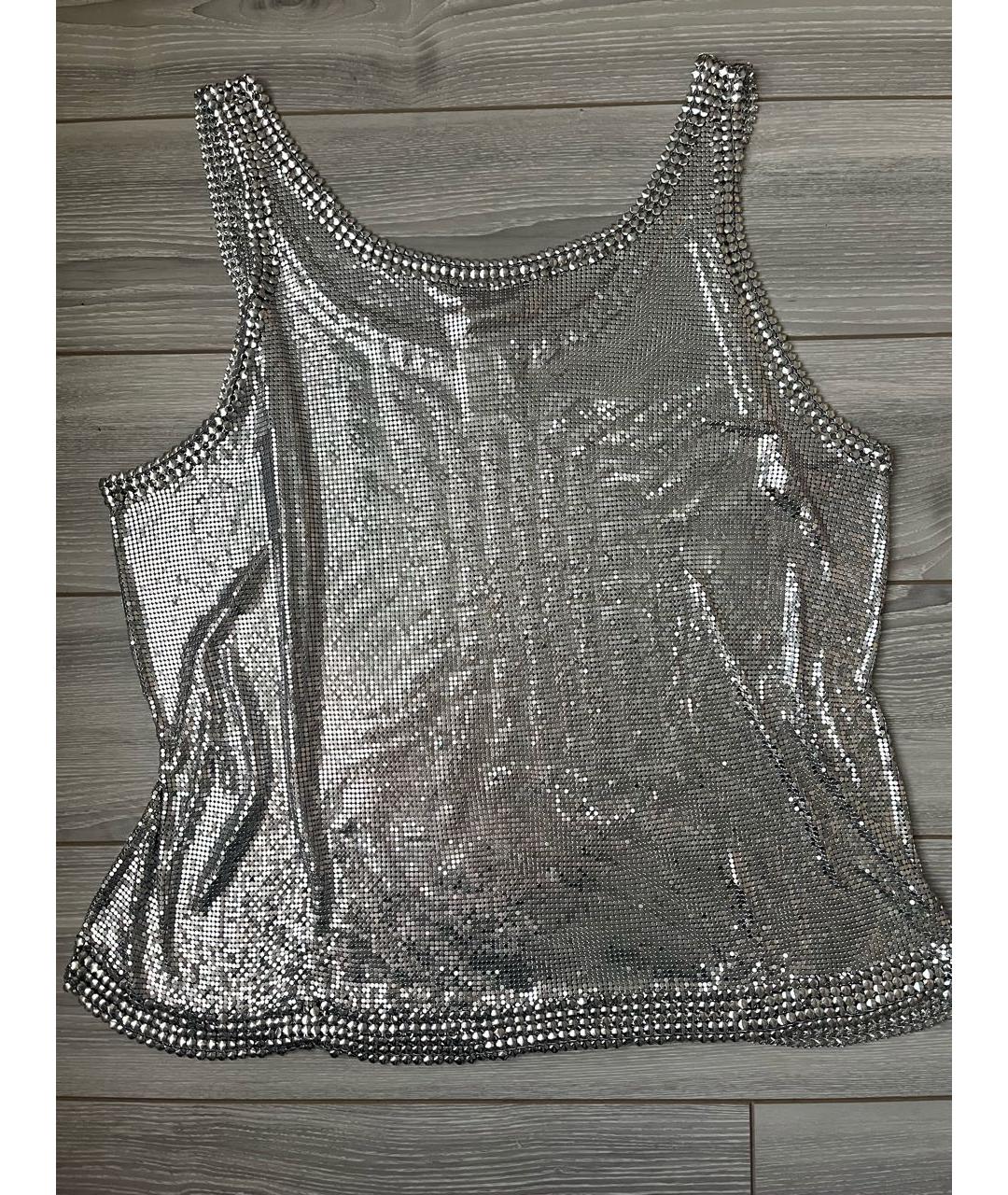 PACO RABANNE Серебряная майка, фото 2