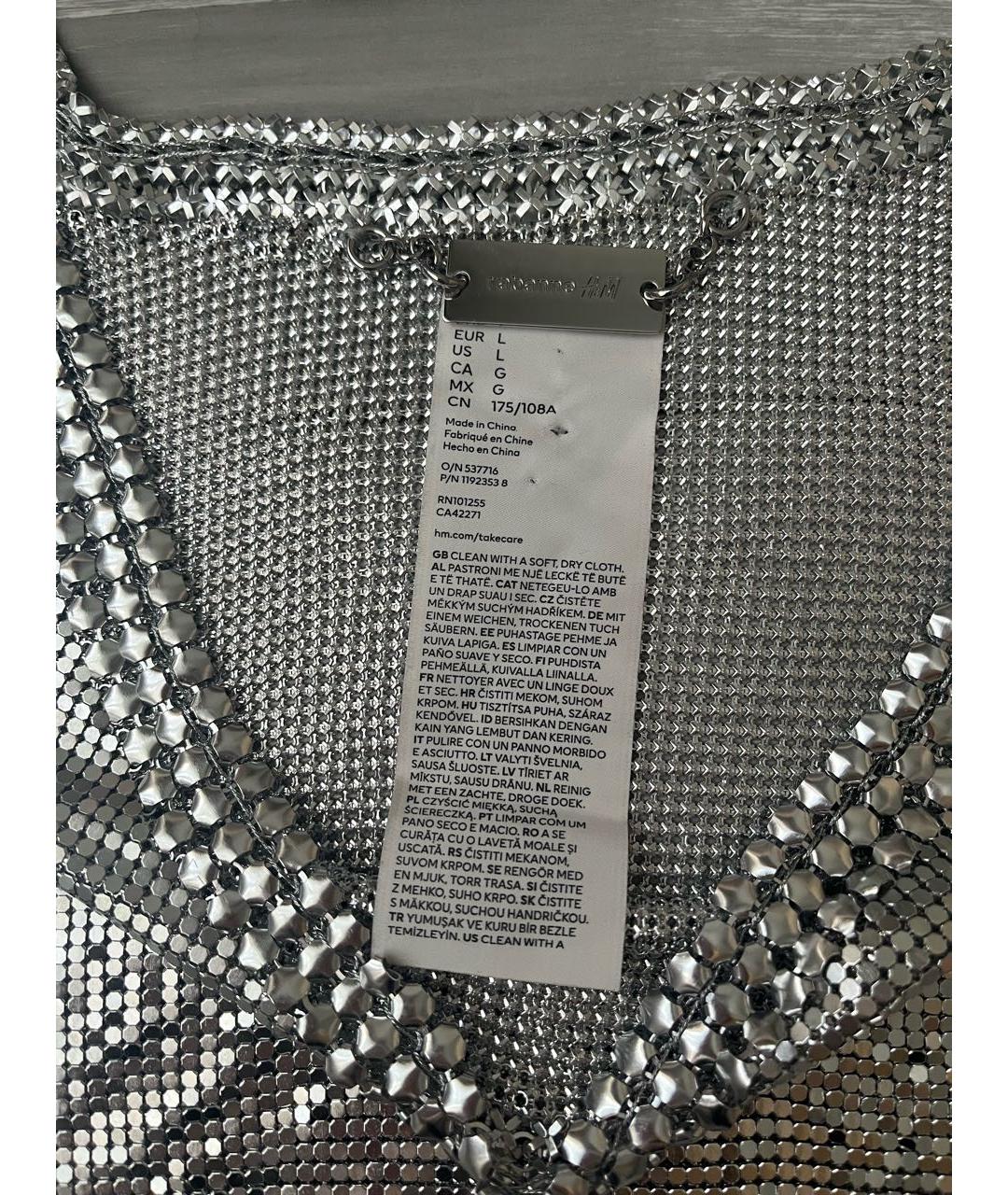 PACO RABANNE Серебряная майка, фото 4