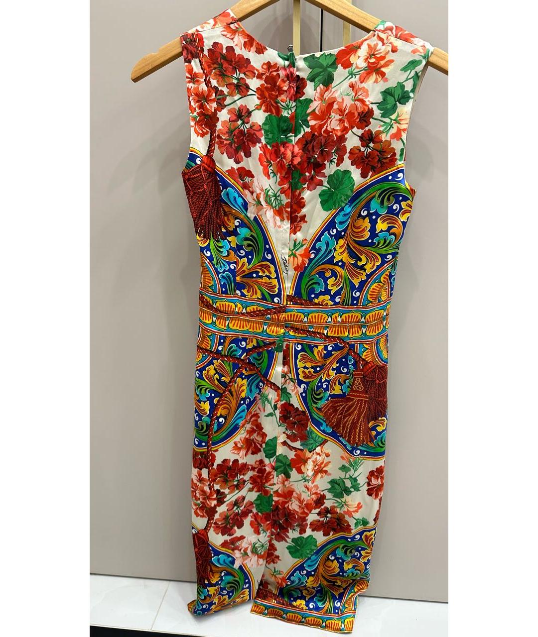 DOLCE&GABBANA Мульти шелковое коктейльное платье, фото 2