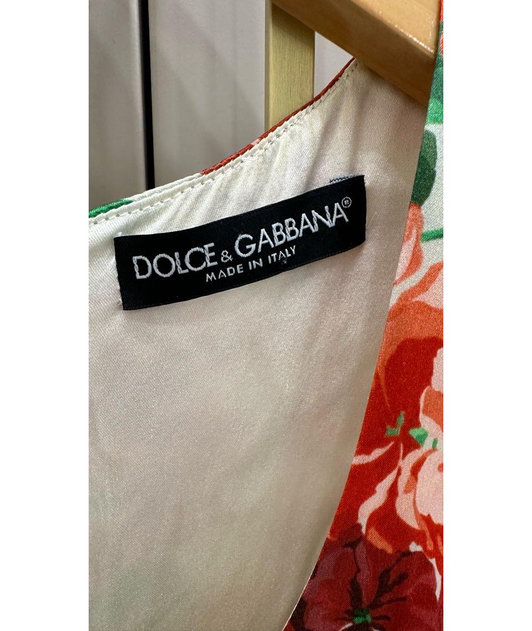DOLCE&GABBANA Мульти шелковое коктейльное платье, фото 3