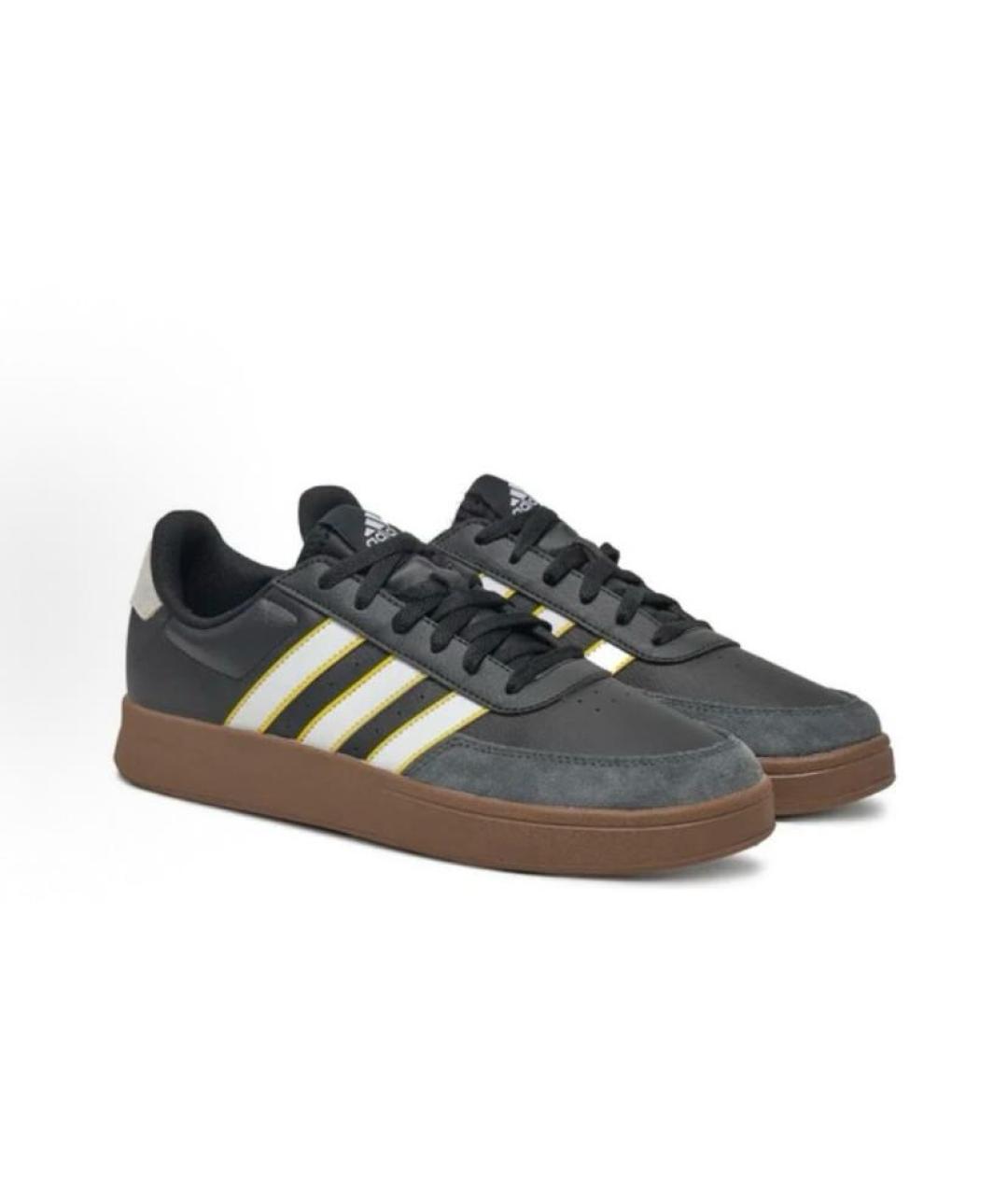 ADIDAS Черные кожаные низкие кроссовки / кеды, фото 3