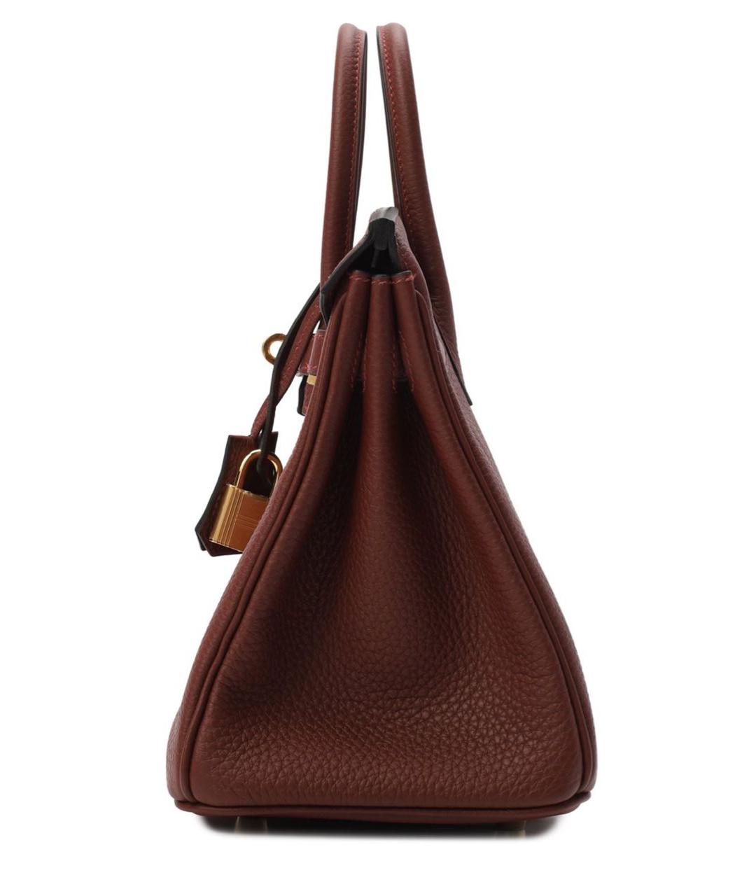 HERMES Красная кожаная сумка с короткими ручками, фото 3