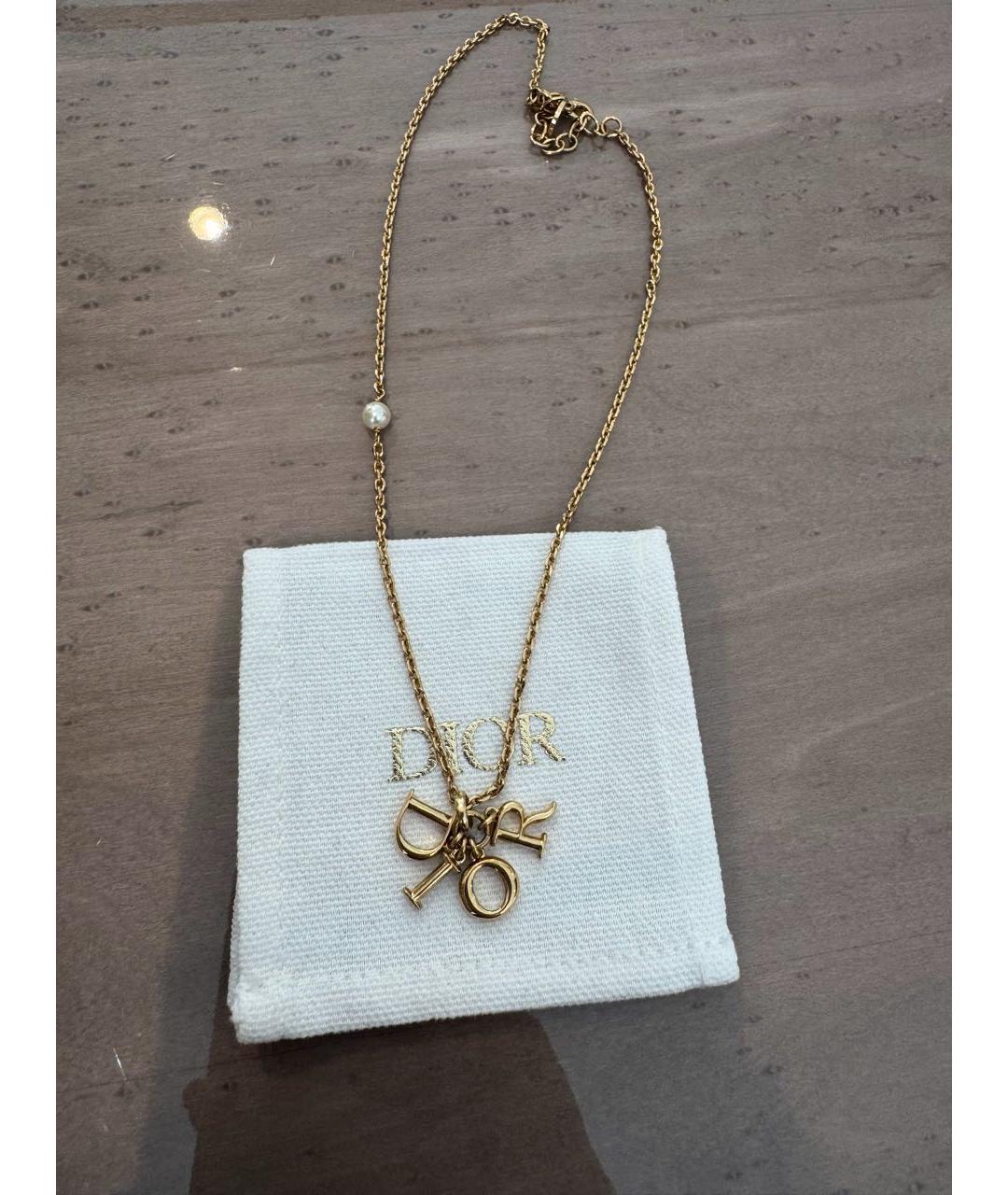 CHRISTIAN DIOR Золотая металлическая подвеска, фото 5